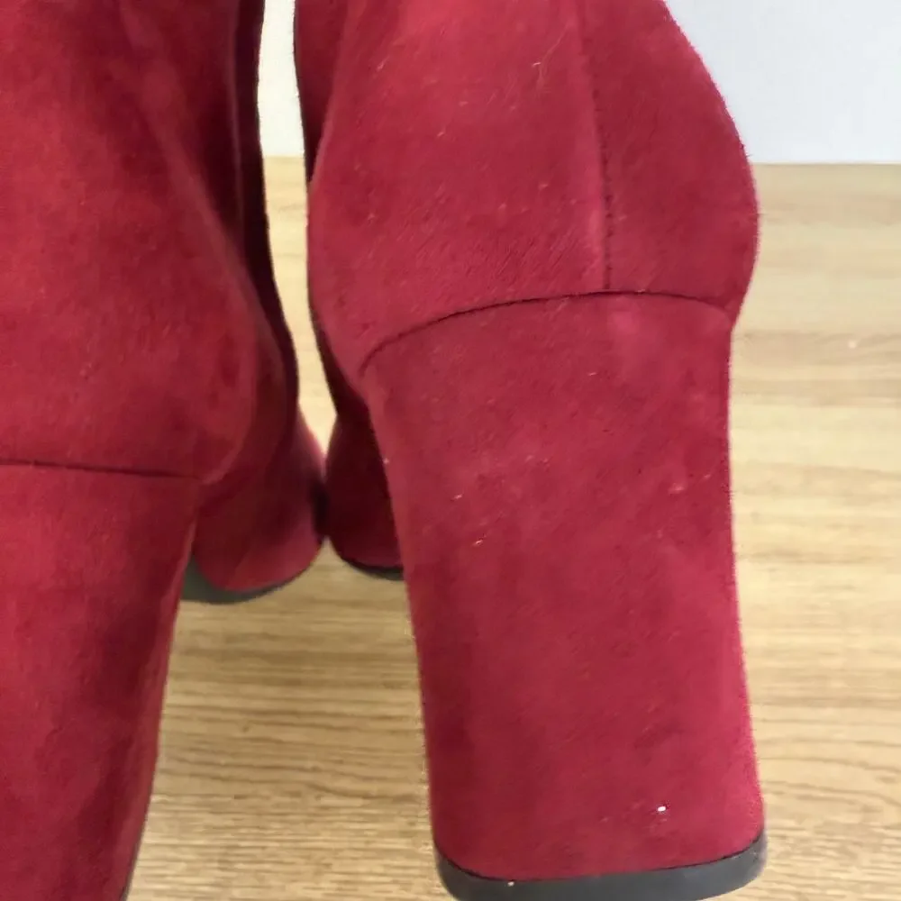 Paul Green Womens Red Chunky Booties Size 6 Beautifully made Quality Thick Heels - Picture 8 of 14